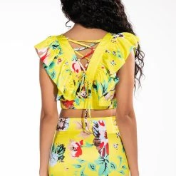 SUMMERTIME FINE SLEEVELESS VNECK BLOUSE -helmut shop summertime fine sleeveless vneck blouse yellow multi 8 8