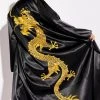 SUMPTUOUS SATIN DUSTER WITH EMBROIDERED DRAGON -helmut shop sumptuous satin duster with embroidered dragon black multi 1 1