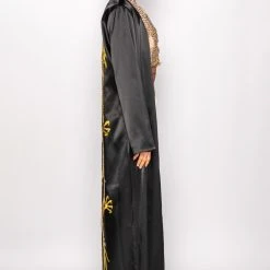 SUMPTUOUS SATIN DUSTER WITH EMBROIDERED DRAGON -helmut shop sumptuous satin duster with embroidered dragon black multi 4 4