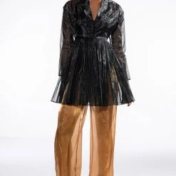 SUN KISSED SHIMMER TROUSER -helmut shop sun kissed shimmer trouser gold 2 2