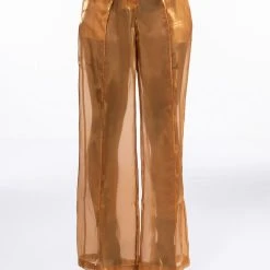 SUN KISSED SHIMMER TROUSER -helmut shop sun kissed shimmer trouser gold 3 3