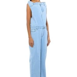 SUNDAY STROLLIN DENIM JUMPSUIT -helmut shop sunday strollin denim jumpsuit light blue 2 2