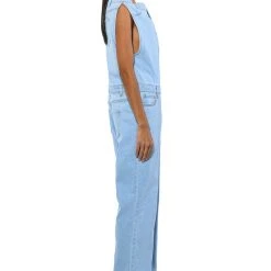 SUNDAY STROLLIN DENIM JUMPSUIT -helmut shop sunday strollin denim jumpsuit light blue 3 3