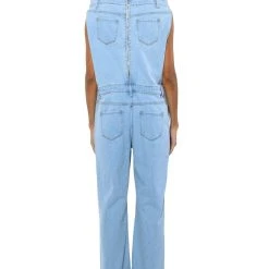SUNDAY STROLLIN DENIM JUMPSUIT -helmut shop sunday strollin denim jumpsuit light blue 4 4