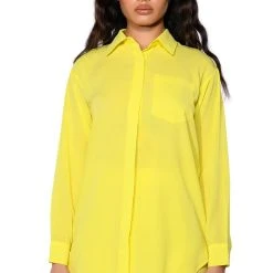 SUNSHINE BABY BUTTON DOWN BLOUSE -helmut shop sunshine baby button down blouse yellow 2 2