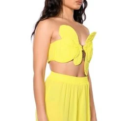 SUNSHINE BABY STRAPLESS CROP TOP -helmut shop sunshine baby strapless crop top yellow 2 2