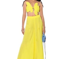 SUNSHINE BABY STRAPLESS CROP TOP -helmut shop sunshine baby strapless crop top yellow 3 3