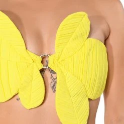SUNSHINE BABY STRAPLESS CROP TOP -helmut shop sunshine baby strapless crop top yellow 8 8