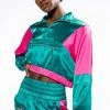 SUPERSONIC SATIN HALF ZIP PULLOVER -helmut shop supersonic satin half zip pullover green multi 1 1