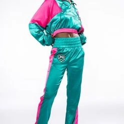 SUPERSONIC SATIN WIDE LEG JOGGER -helmut shop supersonic satin wide leg jogger green multi 2 2