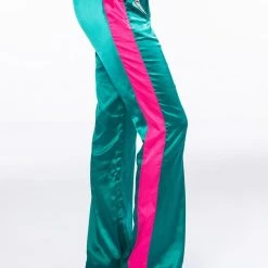 SUPERSONIC SATIN WIDE LEG JOGGER -helmut shop supersonic satin wide leg jogger green multi 4 4