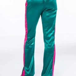 SUPERSONIC SATIN WIDE LEG JOGGER -helmut shop supersonic satin wide leg jogger green multi 6 6