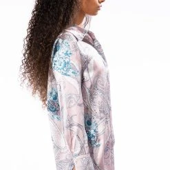 SURE THING BUTTON UP BLOUSE -helmut shop sure thing button up blouse pink multi 5 5