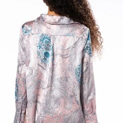 SURE THING BUTTON UP BLOUSE -helmut shop sure thing button up blouse pink multi 6 6