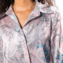 SURE THING BUTTON UP BLOUSE -helmut shop sure thing button up blouse pink multi 7 7