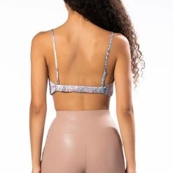 SURE THING TWISTED FRONT BRALETTE -helmut shop sure thing twisted front bralette pink multi 6 6