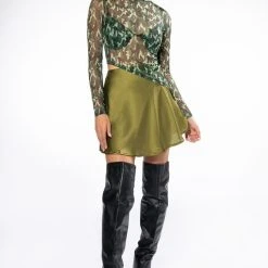 SURVIVOR MESH CAMO BRA AND LONG SLEEVE TOP SET -helmut shop survivor mesh camo bra and long sleeve top set green multi 4 4