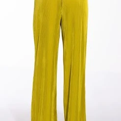 SWEET APPLE PLISSE PALAZZO PANT -helmut shop sweet apple plisse palazzo pant light green 5 5