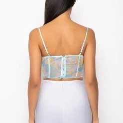 SWEET ESCAPE SATIN BUSTIER TANK -helmut shop sweet escape satin bustier tank multi 12 12