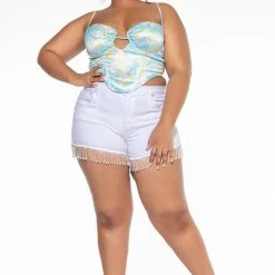 SWEET ESCAPE SATIN BUSTIER TANK -helmut shop sweet escape satin bustier tank multi 2 2