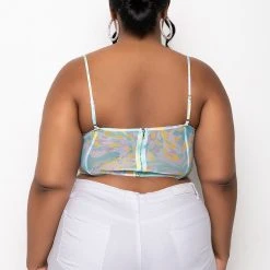 SWEET ESCAPE SATIN BUSTIER TANK -helmut shop sweet escape satin bustier tank multi 5 5