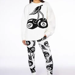 SWEET LUCK SWEATER LEGGING -helmut shop sweet luck sweater legging white black 2 2
