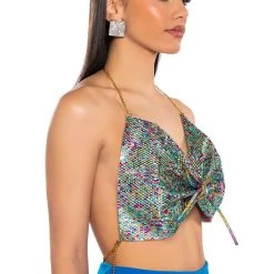 SWEET THANG EMBELLISHED CROP TOP -helmut shop sweet thang embellished crop top multi 2 2