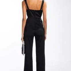 SWITCH IT UP WIDE LEG JUMPSUIT -helmut shop switch it up wide leg jumpsuit black 4 4