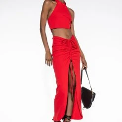 TAKE IT TO THE LIMIT RIBBED TIE TOP -helmut shop take it to the limit ribbed tie top red 2 2