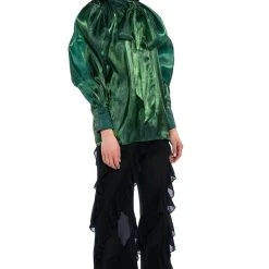 TALULLA TIE NECK LONG SLEEVE BLOUSE -helmut shop talulla tie neck long sleeve blouse green 4 4 c1