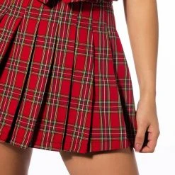 TARTAN RED PLAID SKIRT -helmut shop tartan red plaid skirt red 10 10
