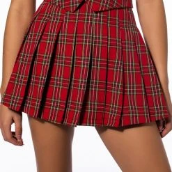 TARTAN RED PLAID SKIRT -helmut shop tartan red plaid skirt red 2 2