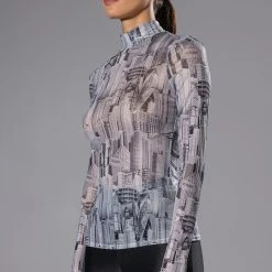 TAYA LONG SLEEVE MESH TOP -helmut shop taya long sleeve mesh top black white 2 2