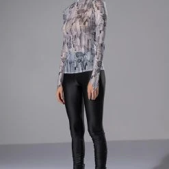 TAYA LONG SLEEVE MESH TOP -helmut shop taya long sleeve mesh top black white 4 4