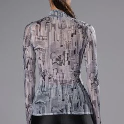 TAYA LONG SLEEVE MESH TOP -helmut shop taya long sleeve mesh top black white 6 6