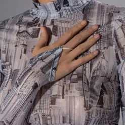 TAYA LONG SLEEVE MESH TOP -helmut shop taya long sleeve mesh top black white 7 7