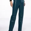 TE QUIERO HIGH RISE VEGAN LEATHER STRAIGHT LEG PANTS IN TEAL 2 TE QUIERO HIGH RISE VEGAN LEATHER STRAIGHT LEG PANTS IN TEAL -helmut shop te quiero high rise vegan leather straight leg pants in teal teal 1 1