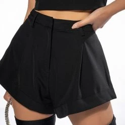 TGIF FLARE SHORTS -helmut shop tgif flare shorts black 2 2