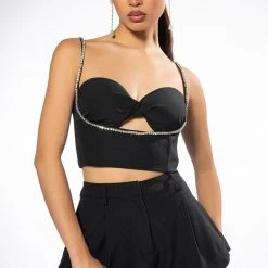 TGIF TWIST BRALETTE TOP -helmut shop tgif twist bralette top black 2 2