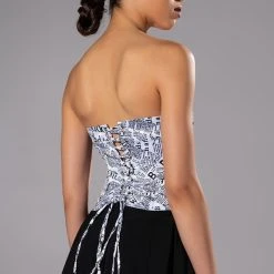 THAT NEW NEWS STRAPLESS CORSET -helmut shop that new news strapless corset white multi 2 2