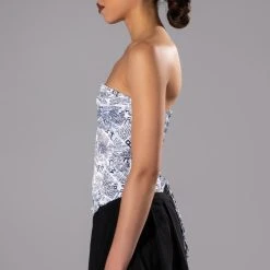 THAT NEW NEWS STRAPLESS CORSET -helmut shop that new news strapless corset white multi 4 4