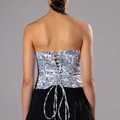 THAT NEW NEWS STRAPLESS CORSET -helmut shop that new news strapless corset white multi 5 5