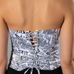 THAT NEW NEWS STRAPLESS CORSET -helmut shop that new news strapless corset white multi 6 6