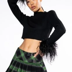 THE FLIRT PLEATED MICRO MINI SKIRT -helmut shop the flirt pleated micro mini skirt green 3 3