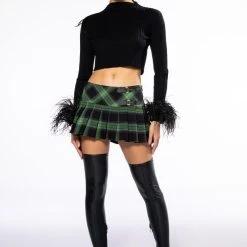 THE FLIRT PLEATED MICRO MINI SKIRT -helmut shop the flirt pleated micro mini skirt green 5 5