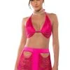 THE GODDESS IN ME TWO PIECE FRINGE SET -helmut shop the goddess in me two piece fringe set fuchsia 1 1