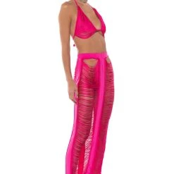 THE GODDESS IN ME TWO PIECE FRINGE SET -helmut shop the goddess in me two piece fringe set fuchsia 3 3