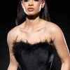 THE MOMENT FEATHER DETAIL CORSET IN BLACK -helmut shop the moment feather detail corset in black black 1 1