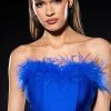THE MOMENT FEATHER DETAIL CORSET IN BLUE 1 THE MOMENT FEATHER DETAIL CORSET IN BLUE -helmut shop the moment feather detail corset in blue royal blue 1 1