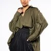 THE MUST HAVE BUBBLE POPLIN BLOUSE -helmut shop the must have bubble poplin blouse olive 1 1